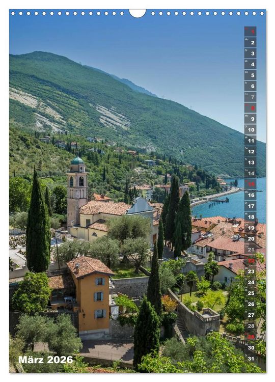 Produktbild: IDYLLISCHER GARDASEE Riva del Garda und Torbole (Wandkalender 2026 DIN A3 hoch), CALVENDO Monatskalender