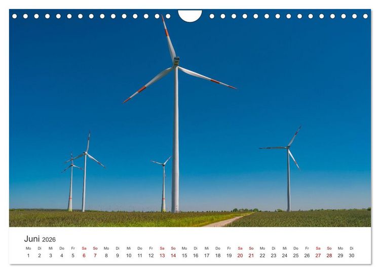 Produktbild: Deutschland, Energie des Windes: wundersch&ouml;ne Landschaften (Wandkalender 2026 DIN A4 quer), CALVENDO Monatskalender