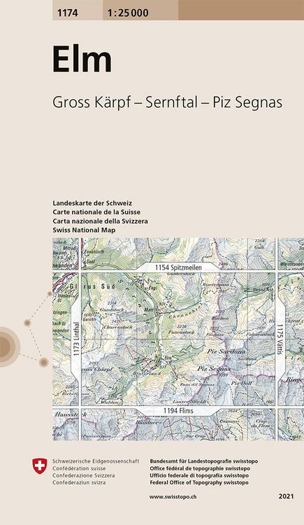Produktbild: Swisstopo 1 : 25 000 Elm