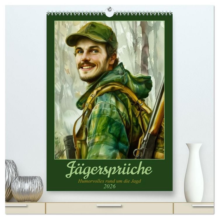 Produktbild: J&auml;gerspr&uuml;che (hochwertiger Premium Wandkalender 2026 DIN A2 hoch), Kunstdruck in Hochglanz