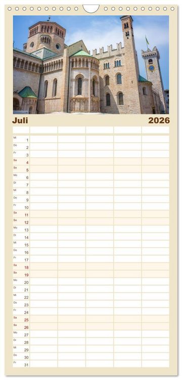Produktbild: Familienplaner 2026 - Trient - Hauptstadt des Trentino mit 5 Spalten (Wandkalender, 21 x 45 cm) CALVENDO