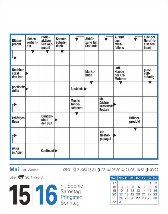 Produktbild: Kreuzwortr&auml;tsel Tagesabrei&szlig;kalender 2027