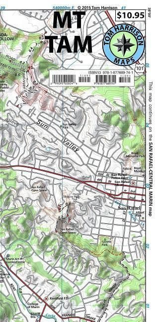 Produktbild: Mt. Tamalpais Trail Map-: Tom Harrison Maps