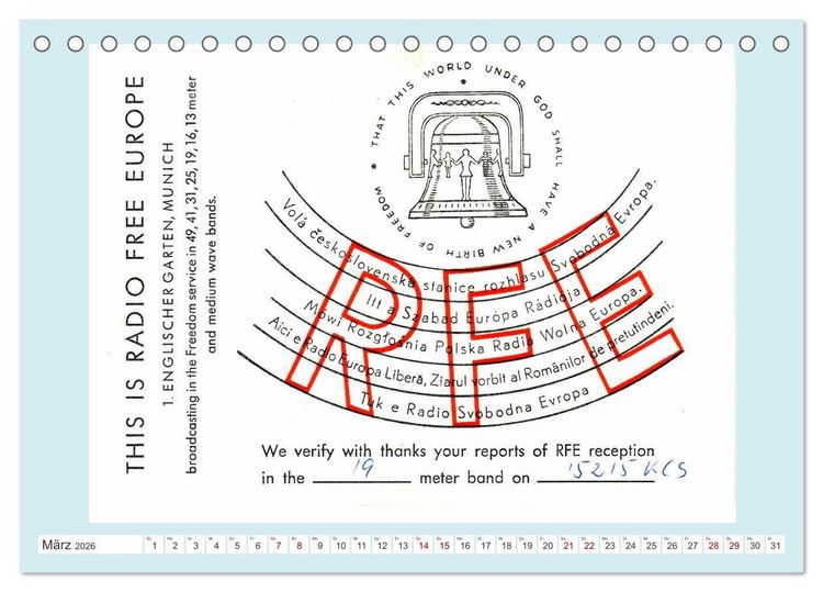 Produktbild: Rundfunk in Deutschland - Historische QSL-Karten (Tischkalender 2026 DIN A5 quer), CALVENDO Monatskalender