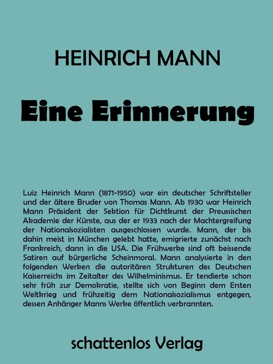 Produktbild: Eine Erinnerung