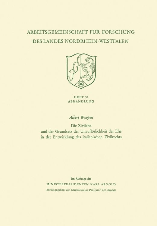 Bild vom Artikel Die Zivilehe und der Grundsatz der Unauflöslichkeit der Ehe in der Entwicklung des italienischen Zivilrechts vom Autor Albert Woopen