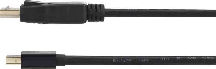 Produktbild: Renkforce Mini-DisplayPort / DisplayPort Adapterkabel Mini DisplayPort Stecker, DisplayPort Stecker 1.50m Schwarz RF-4538174