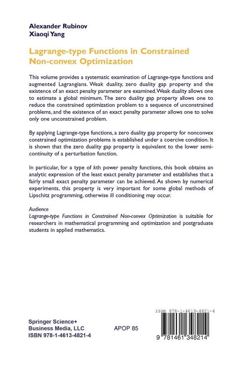 Produktbild: Lagrange-type Functions in Constrained Non-Convex Optimization