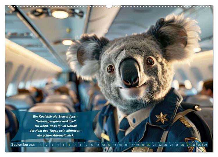 Produktbild: Tierisch lustige Stewardessen (hochwertiger Premium Wandkalender 2026 DIN A2 quer), Kunstdruck in Hochglanz