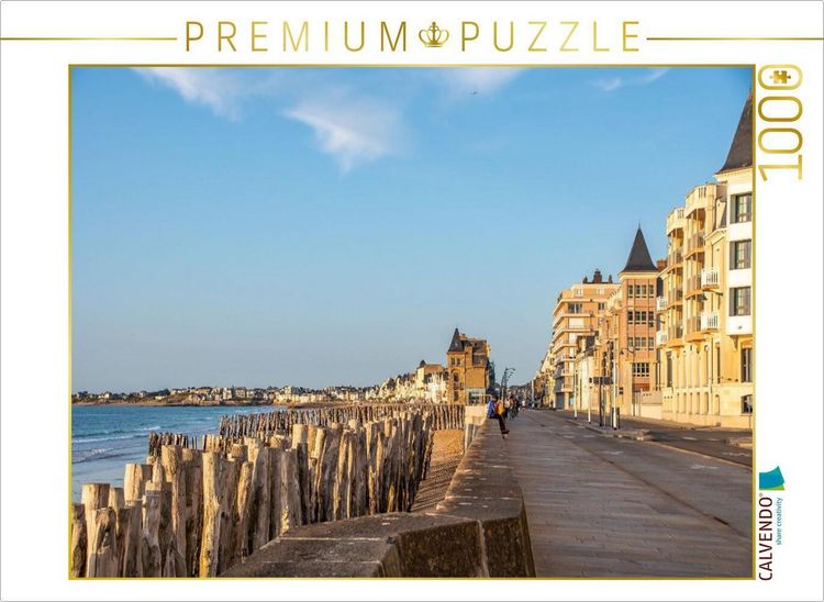 Produktbild: CALVENDO Puzzle Promenade am Plage Sillon, Saint Malo, Bretagne, Frankreich | 1000 Teile Lege-Gr&ouml;&szlig;e 64x48cm Foto-Puzzle f&uuml;r gl&uuml;ckliche Stunden