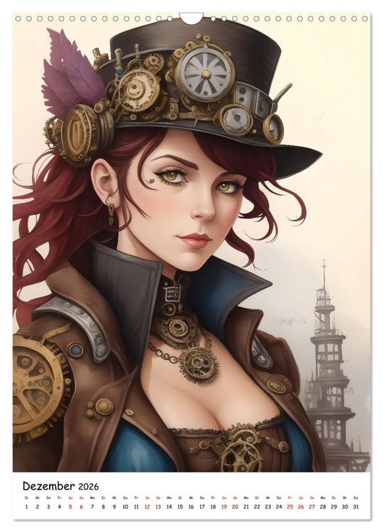 Produktbild: Steam-Punk-Girls - Eine charmante und sympathische Subkultur (Wandkalender 2026 DIN A3 hoch), CALVENDO Monatskalender