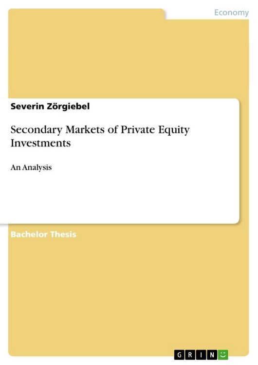 Produktbild: Secondary Markets of Private Equity Investments