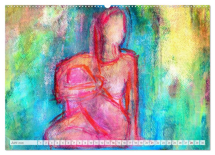 Produktbild: Yin Yoga Art - K&uuml;nstlerische Darstellung von Yin Yoga Asanas (Wandkalender 2026 DIN A2 quer), CALVENDO Monatskalender
