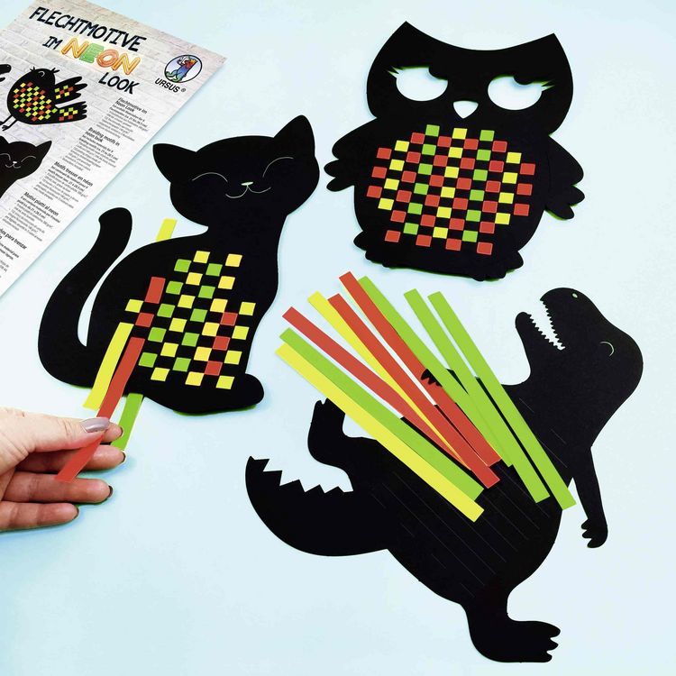 Produktbild: URSUS Flechtmotive im Neon-Look. 9er Set