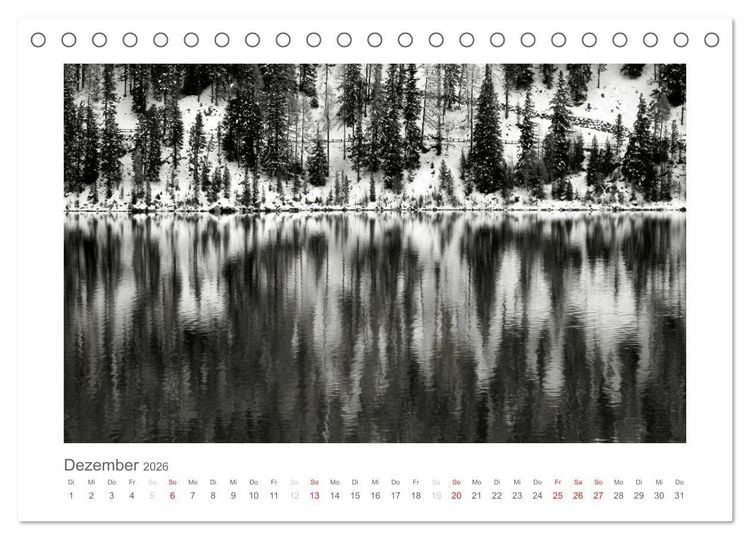 Produktbild: einfach schwarz-wei&szlig; (Tischkalender 2026 DIN A5 quer), CALVENDO Monatskalender