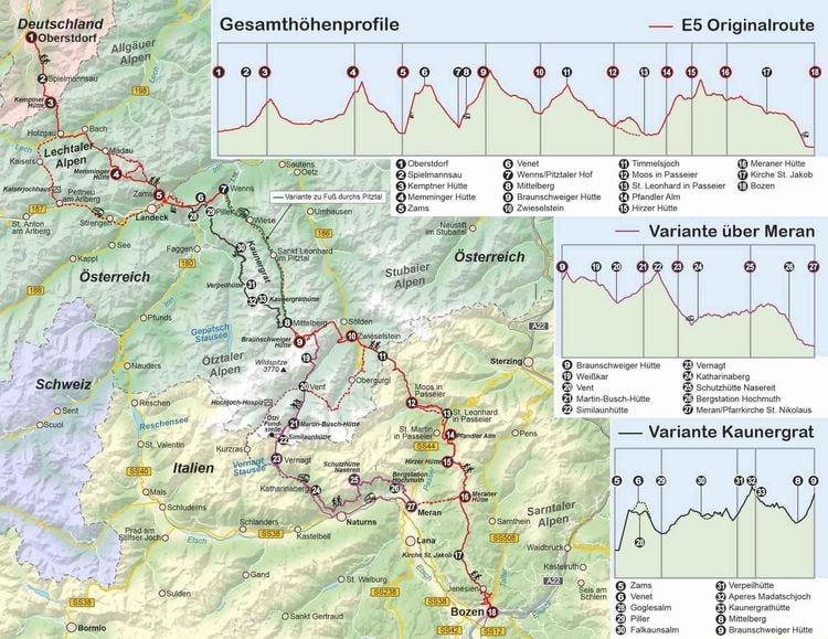 Produktbild: E5 Oberstdorf - Meran/Bozen