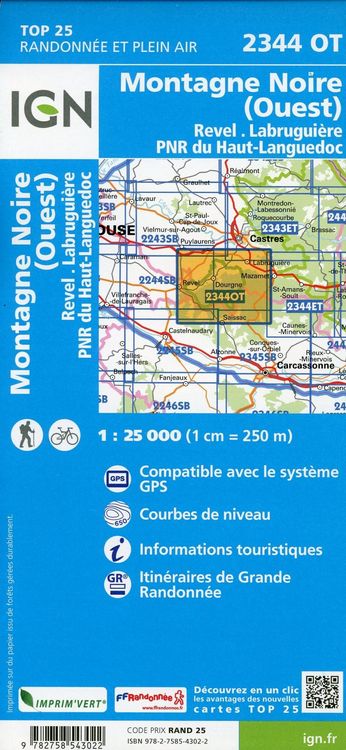 Produktbild: Montagne Noire (Ouest).Revel Labrugui&egrave;re.PNR Haut Languedoc