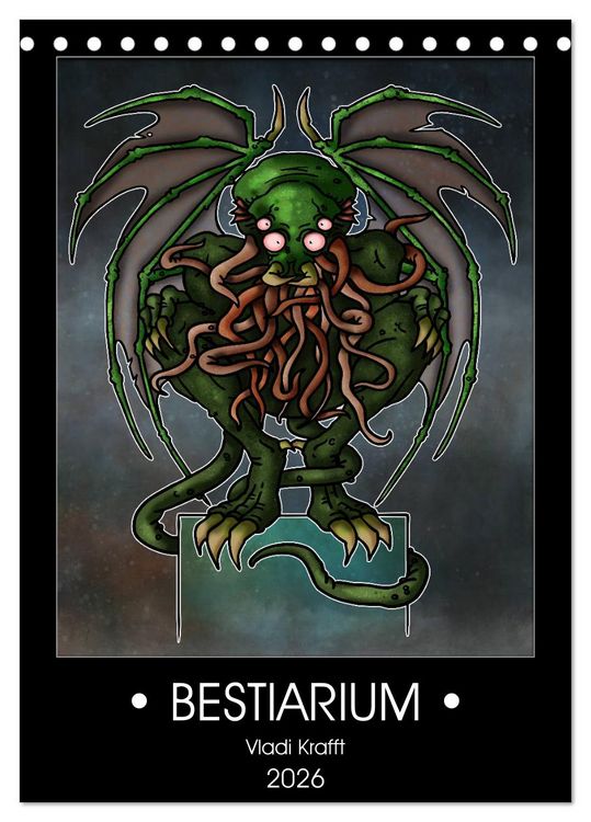 Produktbild: Bestiarium Vladi Krafft (Tischkalender 2026 DIN A5 hoch), CALVENDO Monatskalender
