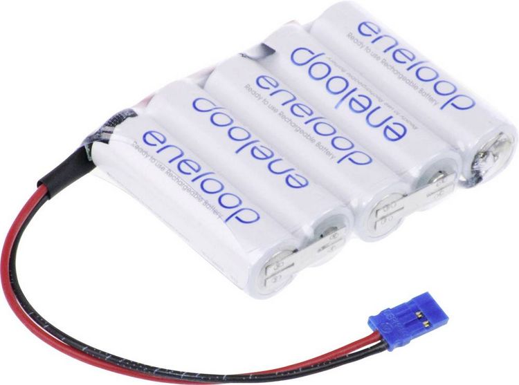 Produktbild: Panasonic eneloop Reihe F1x5 Graupner Akkupack 5x Mignon (AA) Kabel, Stecker NiMH 6V 1900 mAh