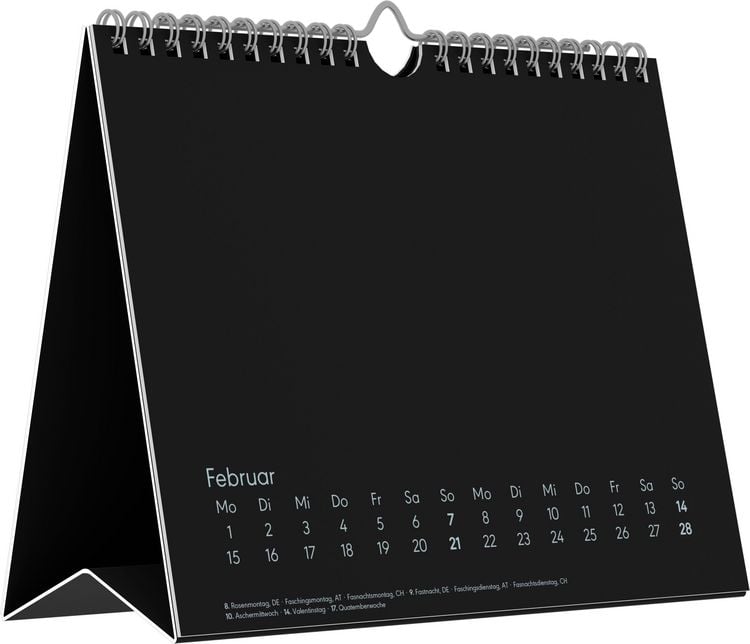 Produktbild: Kreativkalender Tischaufsteller quer schwarz 2027