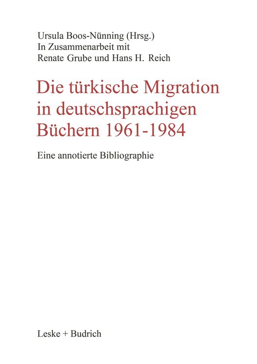 Produktbild: Die t&uuml;rkische Migration in deutschsprachigen B&uuml;chern 1961&ndash;1984
