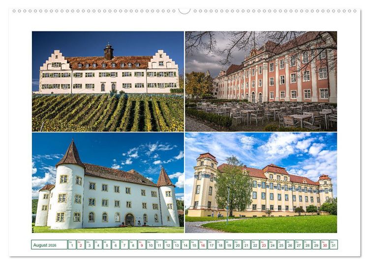 Produktbild: Bekannte und weniger bekannte Schl&ouml;sser und Burgen rund um dem Bodensee (Wandkalender 2026 DIN A2 quer), CALVENDO Monatskalender