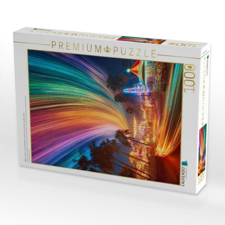Produktbild: CALVENDO Puzzle Palmen, W&auml;rme und Lichtbahnen und ein Sommer, der niemals endet | 1000 Teile Lege-Gr&ouml;&szlig;e 64x48cm Foto-Puzzle f&uuml;r gl&uuml;ckliche Stunden