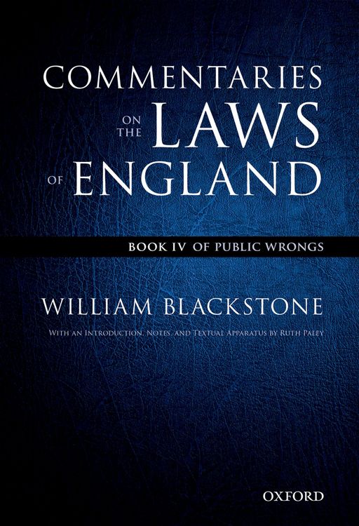 Produktbild: The Oxford Edition of Blackstone's: Commentaries on the Laws of England