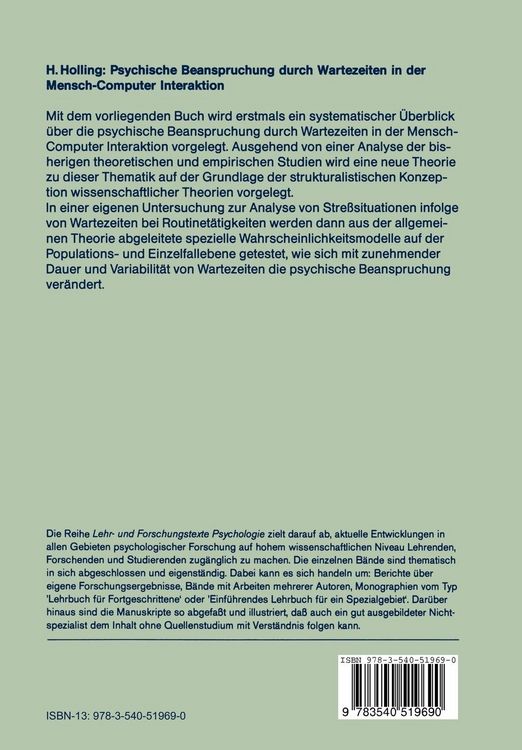 Produktbild: Psychische Beanspruchung durch Wartezeiten in der Mensch-Computer Interaktion