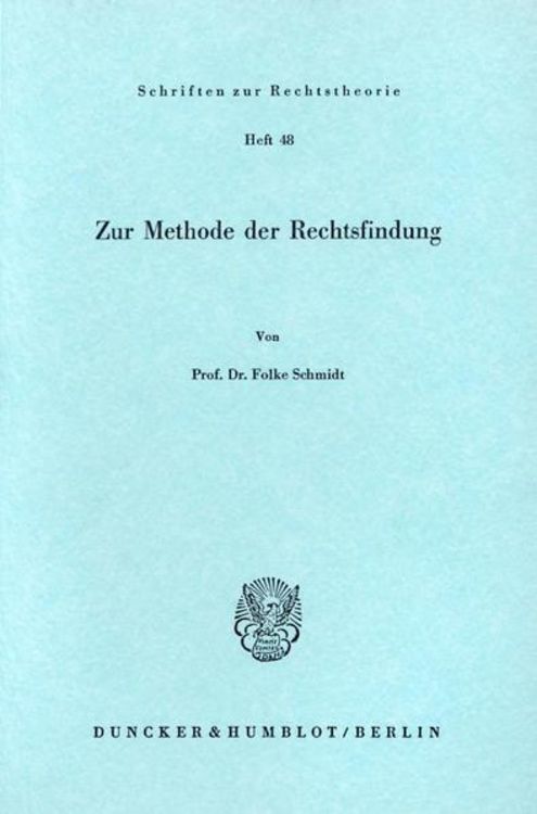 Produktbild: Zur Methode der Rechtsfindung.