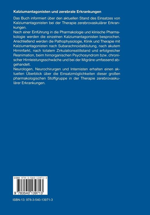 Produktbild: Kalziumantagonisten und zerebrale Erkrankungen