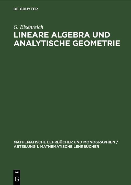 Produktbild: Lineare Algebra und analytische Geometrie
