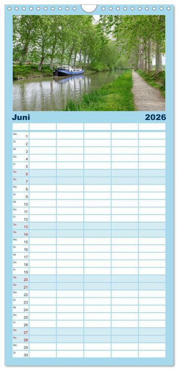 Produktbild: Familienplaner 2026 - Der K&ouml;nigliche Kanal. Die Wasserstra&szlig;e im Languedoc mit 5 Spalten (Wandkalender, 21 x 45 cm) CALVENDO