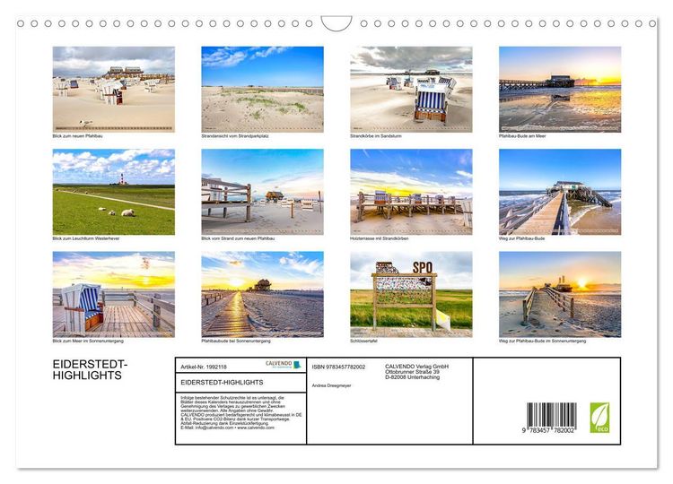 Produktbild: EIDERSTEDT-HIGHLIGHTS (Wandkalender 2026 DIN A3 quer), CALVENDO Monatskalender
