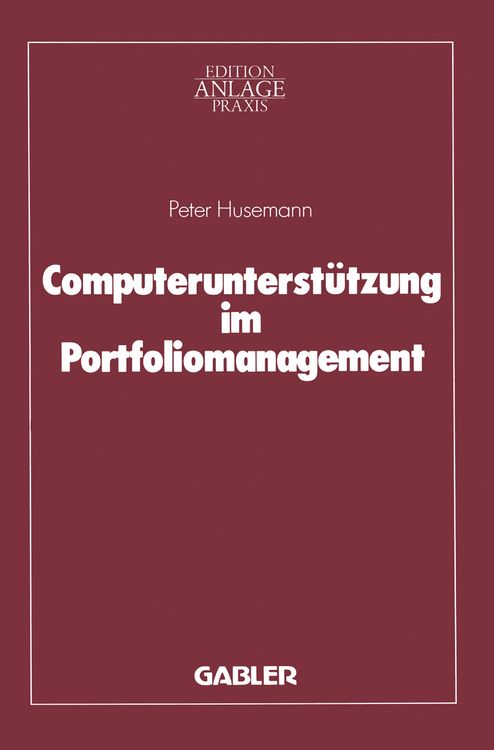 Produktbild: Computerunterst&uuml;tzung im Portfoliomanagement