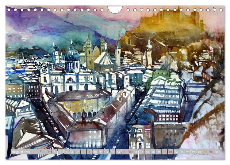 Produktbild: Aquarelle aus der Mozartstadt Salzburg (Wandkalender 2026 DIN A4 quer), CALVENDO Monatskalender