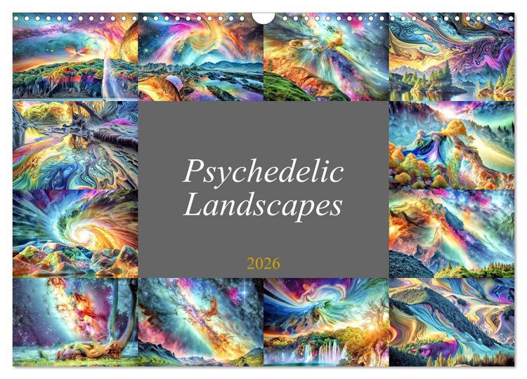 Produktbild: Psychedelic Landscapes (Wall Calendar 2026 DIN A3 landscape), CALVENDO 12 Month Wall Calendar