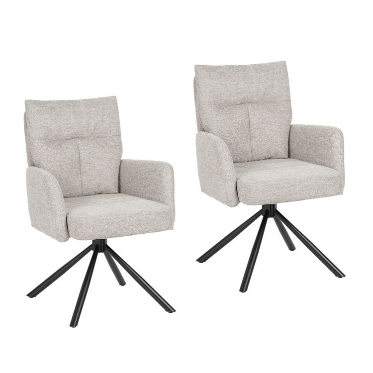 Produktbild: HTI-Living Drehstuhl Kyra beige 2er Drehstuhl Kyra beige 2er
