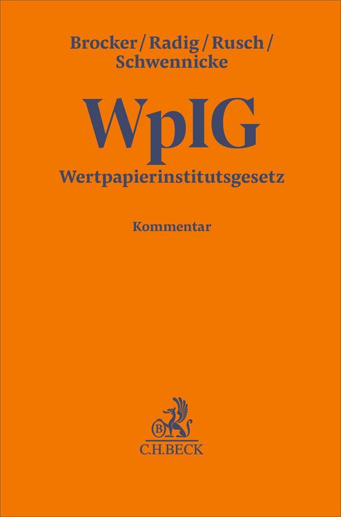 Produktbild: Wertpapierinstitutsgesetz. WpIG