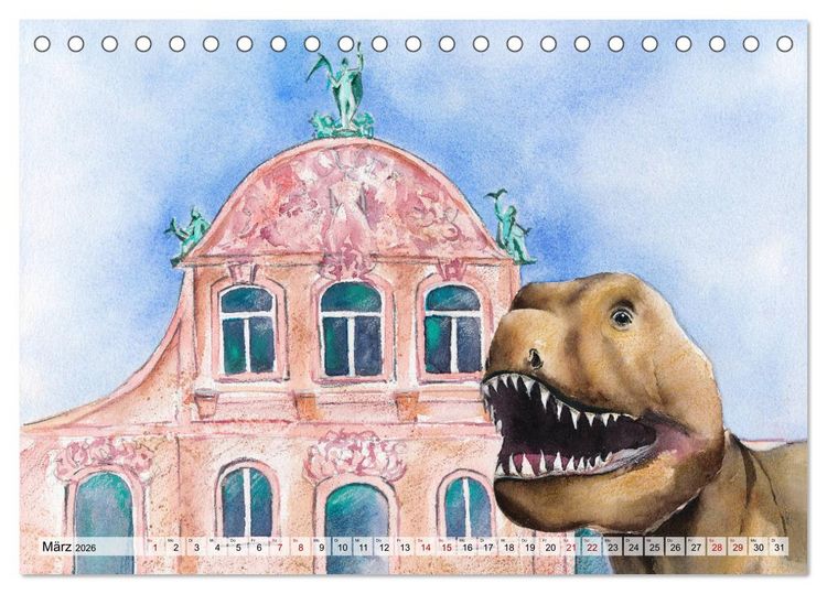 Produktbild: Frankfurt in Aquarell (Tischkalender 2026 DIN A5 quer), CALVENDO Monatskalender