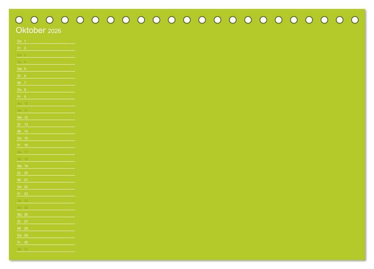 Produktbild: Bastel-Geburtstagskalender gr&uuml;n / Geburtstagskalender (Tischkalender 2026 DIN A5 quer), CALVENDO Monatskalender