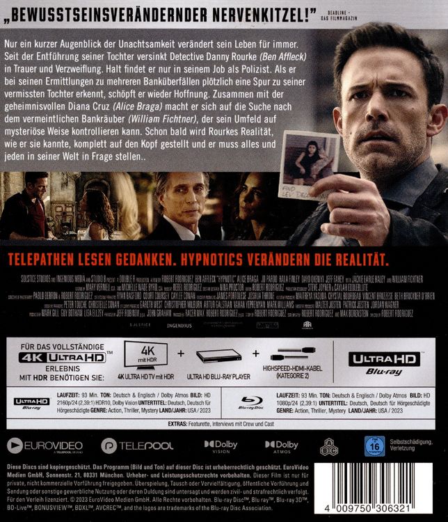 Produktbild: Hypnotic - Ein Robert Rodriguez Film (4K Ultra HD) (+ Blu-ray)