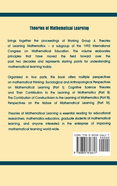Produktbild: Theories of Mathematical Learning