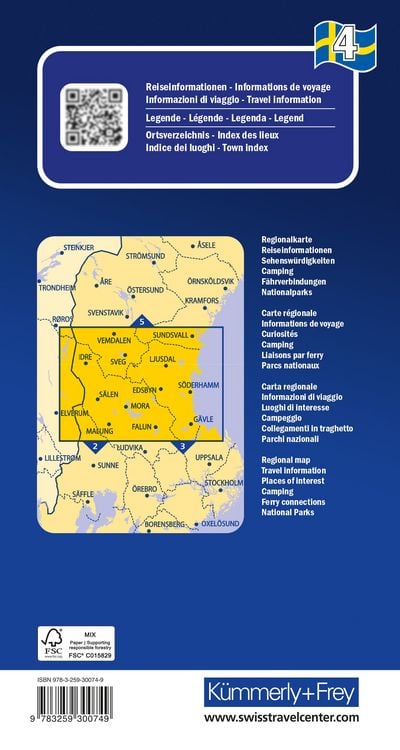 Produktbild: K&uuml;mmerly+Frey Regional-Strassenkarte 4 Schweden Mitte 1:250.000