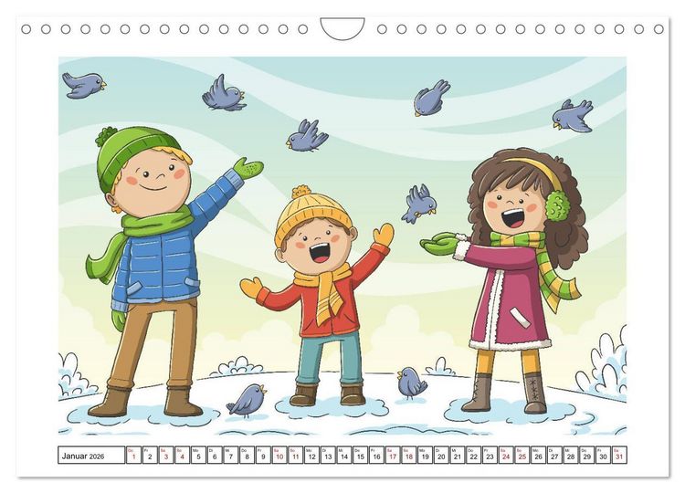 Produktbild: Der bunte Kinderkalender (Wandkalender 2026 DIN A4 quer), CALVENDO Monatskalender