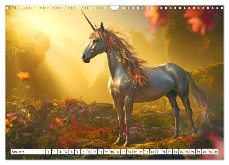 Produktbild: Mystische Kreaturen - Ein Jahr voller Magie und Fantasie (Wandkalender 2026 DIN A3 quer), CALVENDO Monatskalender
