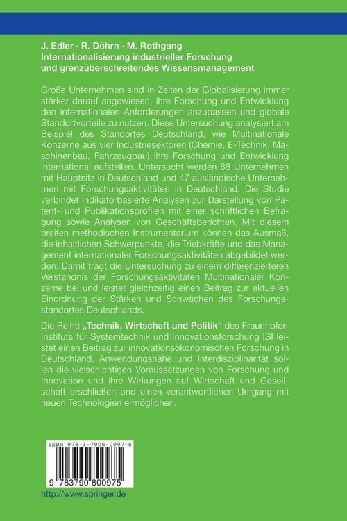 Produktbild: Internationalisierung industrieller Forschung und grenz&uuml;berschreitendes Wissensmanagement