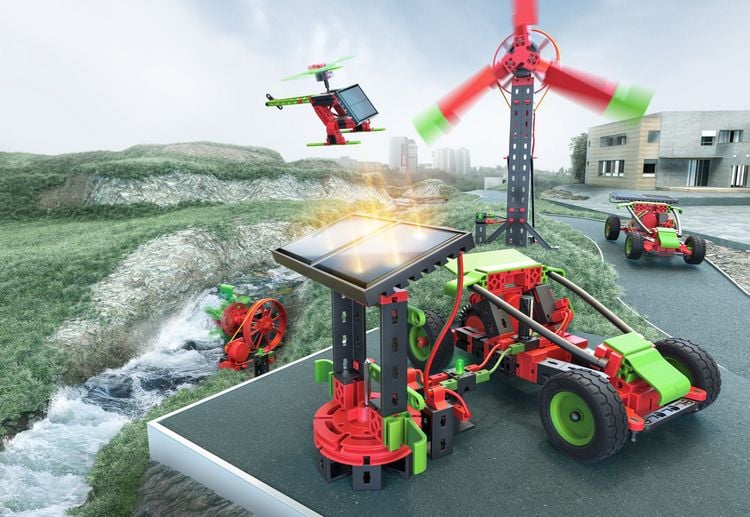 Produktbild: Fischertechnik 559879 - PROFI Green Energy, 14 Modelle, Solar-Konstruktionsbaukasten