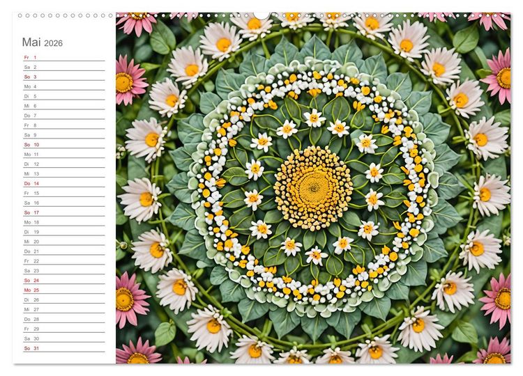 Produktbild: Natural Mandalas - Kraftvolle KI Mandalas aus Naturmaterialien (Wandkalender 2026 DIN A2 quer), CALVENDO Monatskalender