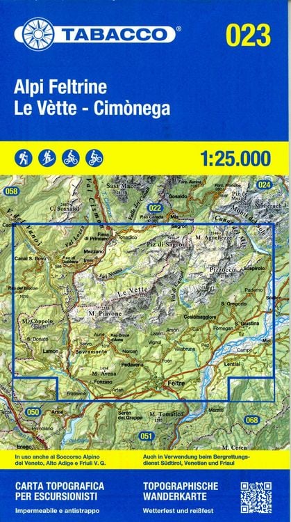Produktbild: Tabacco Wandern Alpi Feltrine 1:25000